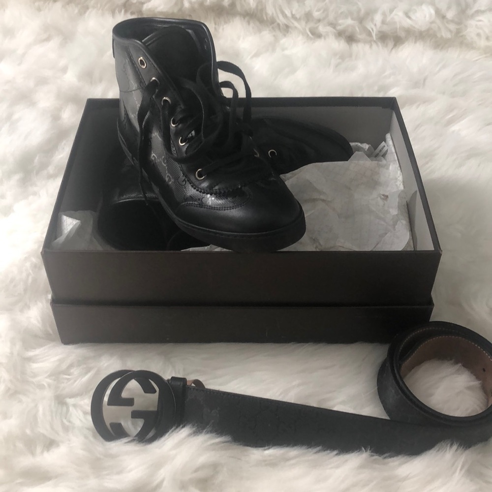 Gucci shoes and belt can be sold separately